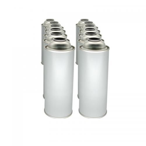 China OEM Refillable Empty Tinplate Cans 65mm Height 159mm Butane Gas 220g Aerosol Tin Can Manufacturer
