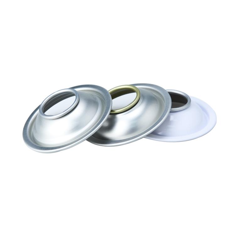 Custom Diameter 65mm White Coating Tin Aerosol Can Lids Cone and Dome