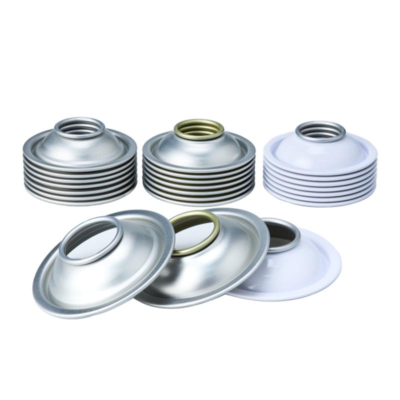 Custom Diameter 65mm White Coating Tin Aerosol Can Lids Cone and Dome