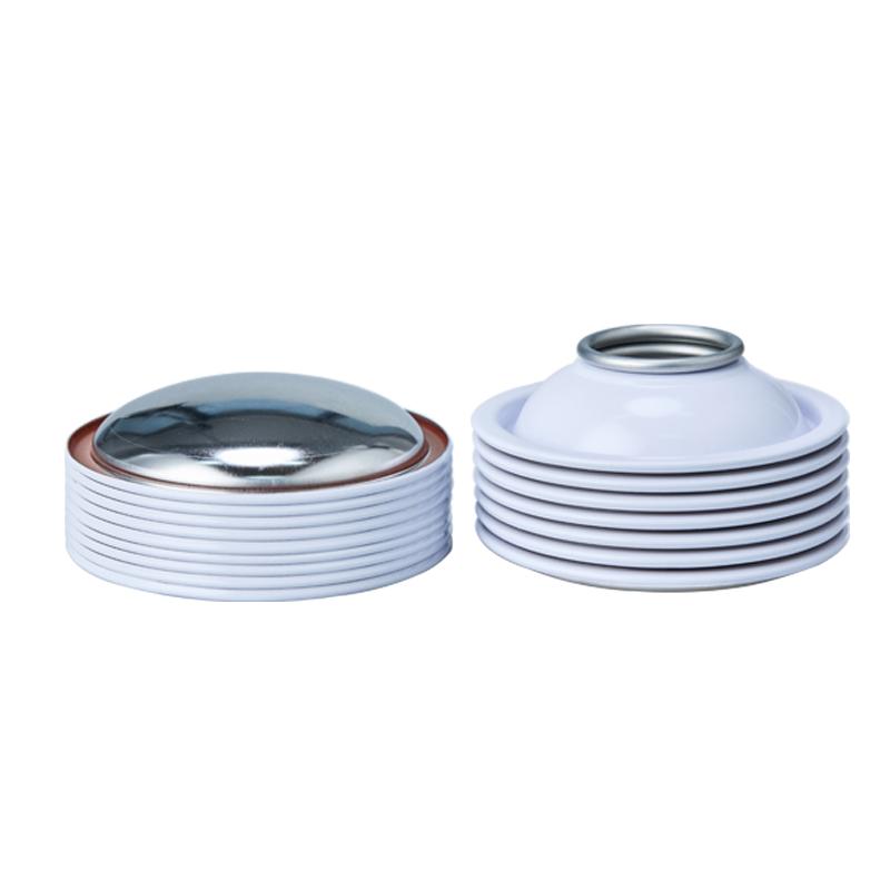 Custom Diameter 65mm White Coating Tin Aerosol Can Lids Cone and Dome