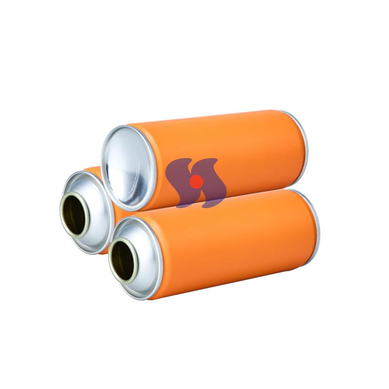 Diameter 52*140mm Empty Aerosol Tin Cans Golden Lacquered Inside Aerosol Spray Cans