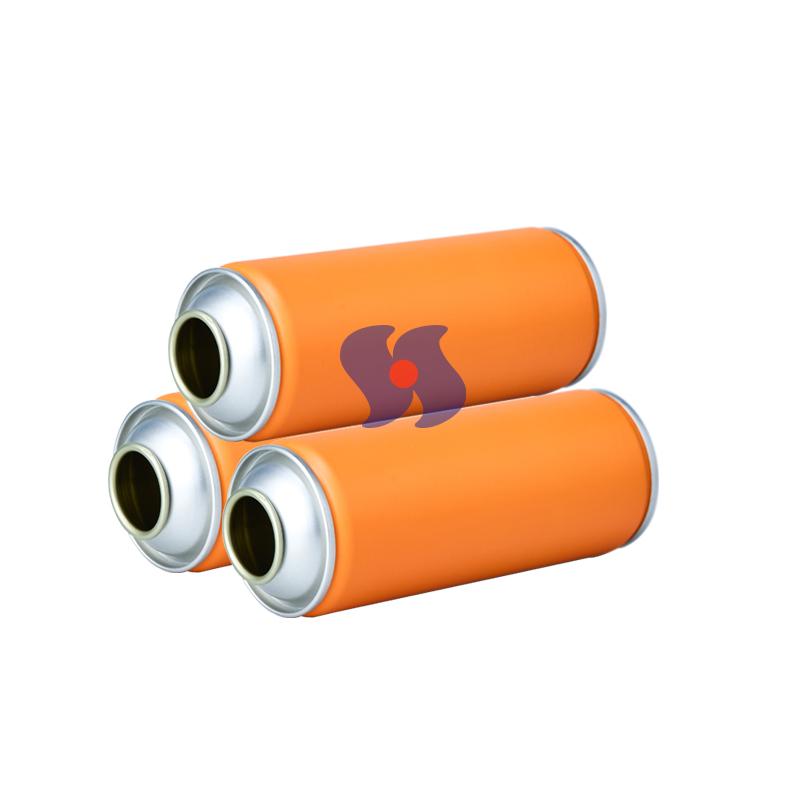 Diameter 52*140mm Empty Aerosol Tin Cans Golden Lacquered Inside Aerosol Spray Cans